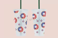 donuts 4th of july starbucks 24oz cold cup tumbler wrap svg presized template for tumbler venti suitable for cutting machine or sublimation