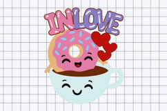 Donut and Coffee in love topper 3D SVG Product Image 2