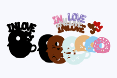 Donut and Coffee in love topper 3D SVG Product Image 3