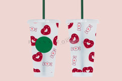 donuts candy valentine starbucks 24oz cold cup tumbler wrap svg presized template for tumbler venti suitable for cutting machine or sublimation
