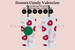 donuts candy valentine starbucks 24oz cold cup tumbler wrap svg presized template for tumbler venti suitable for cutting machine or sublimation
