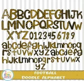 Football Doodle Letters Gold Black Alphabet clipart Product Image 3