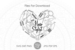 Hair stylist Doodle Collage, Hair stylist T Shirt design Product Image 2