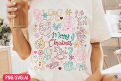 Merry Christmas Doodle Png, Christmas Coquette Png Product Image 3