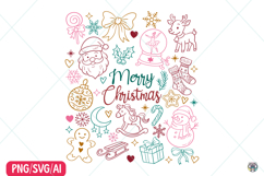 Merry Christmas Doodle Png, Christmas Coquette Png Product Image 6