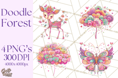 Whimsical Forest Doodle Trees And Animals PNG Clipart Product Image 1