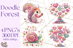 Whimsical Forest Doodle Trees And Animals PNG Clipart Product Image 1