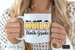 Hello Ninth Grade School PNG | Back To School PNG Product Image 2