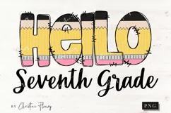 Hello Seventh Grade School PNG | Back To School PNG Product Image 1