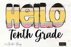 Hello Tenth Grade School PNG | Back To School PNG Product Image 1