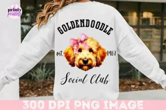 Doodle Social Club png, Goldendoodle PInk Bow Sublimation Product Image 4