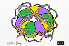 Mardi Gras King Cake PNG | Mardi Gras Png Product Image 1