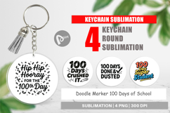 Doodle Marker 100 Days Keychain Product Image 1