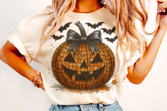 Halloween Pumpkin PNG, Pumpkin Coquette Bow PNG, Spooky PNG Product Image 2