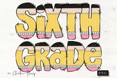Pencil Doodle Sixth Grade PNG | Back To School PNG Product Image 4