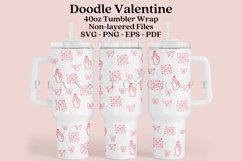 doodle valentine 40oz quencher tumbler sublimation full wrap high resolution transparant background
