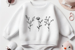 Doodle Wild Flower and Stem SVG | Floral clip art Product Image 2