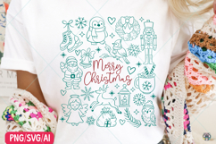 Christmas Doodle Png, Retro Christmas Clipart, Festive Icons Product Image 2