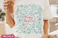 Christmas Doodle Png, Retro Christmas Clipart, Festive Icons Product Image 3