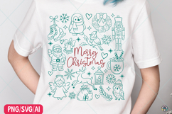 Christmas Doodle Png, Retro Christmas Clipart, Festive Icons Product Image 5