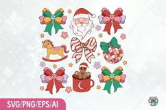 Christmas Coquette Bow Png, Christmas Sublimation Product Image 2