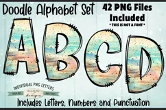 Beachy Driftwood Doodle Alphabet and Numbers | PNG Files Product Image 1