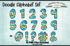 Colorful Waves Doodle Alphabet and Numbers | PNG Files Product Image 3