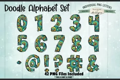 Western Flowers Doodle Alphabet and Numbers | PNG Files Product Image 3