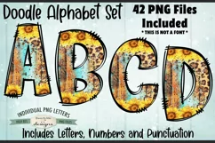 Western Grunge Doodle Alphabet and Numbers | PNG Files Product Image 1