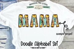 Western Grunge Doodle Alphabet and Numbers | PNG Files Product Image 4
