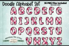 Valentine Plaid Doodle Alphabet and Numbers | PNG Files Product Image 2