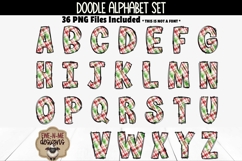 Christmas Plaid 1 Doodle Alphabet and Numbers | PNG Files Product Image 2