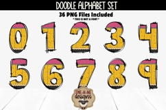 Pencil Doodle Alphabet &amp; Number Set | School Teacher PNG Product Image 3