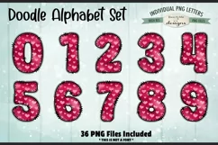 Valentine Hearts Doodle Alphabet and Numbers | PNG Files Product Image 3