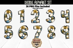 Sunflower Patchwork Doodle Alphabet &amp; Numbers PNG Files Product Image 3