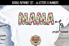 Christmas Plaid 1 Doodle Alphabet and Numbers | PNG Files Product Image 4