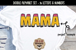 Pencil Doodle Alphabet &amp; Number Set | School Teacher PNG Product Image 4