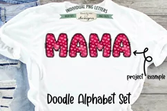 Valentine Hearts Doodle Alphabet and Numbers | PNG Files Product Image 4