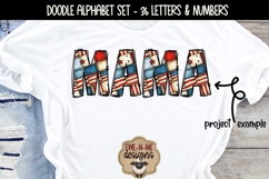 Patriotic Patchwork Flag Doodle Alphabet &amp; Numbers PNG Files Product Image 4