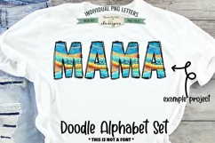 Colorful Waves Doodle Alphabet and Numbers | PNG Files Product Image 4