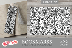Doodle Flowers | Printable Bookmarks Product Image 1