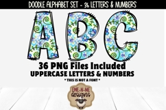 Cute Doodle Flowers Alphabet Numbers | Floral PNG Letters Product Image 4