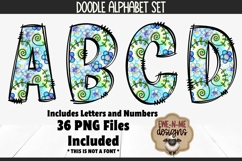 Cute Doodle Flowers Alphabet Numbers | Floral PNG Letters Product Image 1