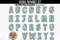 Cute Doodle Flowers Alphabet Numbers | Floral PNG Letters Product Image 2