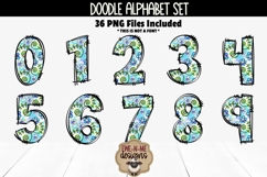 Cute Doodle Flowers Alphabet Numbers | Floral PNG Letters Product Image 3
