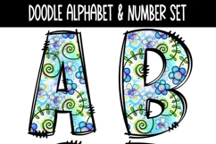 Cute Doodle Flowers Alphabet Numbers | Floral PNG Letters Product Image 6