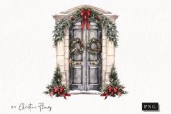 Watercolor Goth Front Door Clipart | Watercolor Christmas Product Image 1