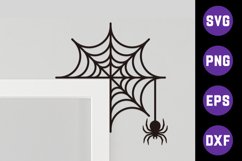 Halloween Spider Door Trim SVG, Halloween Door Corner Laser Product Image 1