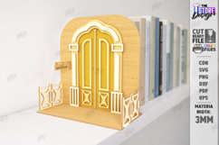 Decorative Door Bookends Laser Cut Bundle | Home Library SVG Product Image 14