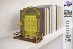 Decorative Door Bookends Laser Cut | Home Library Accessory Product Image 1